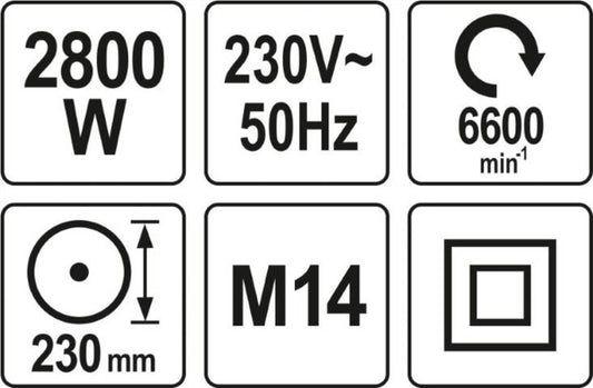 Yato YT-82110 Flex großer Winkelschleifer 2800W 230MM Winkelschleifmaschine