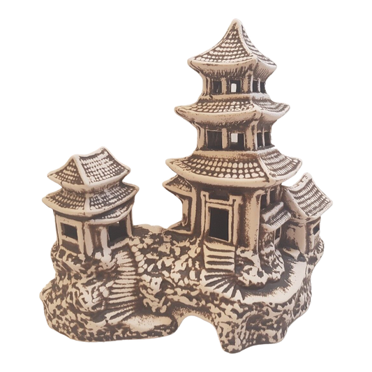 Aquarium Decoration Ceramic Clay Decoration Fish Tank Asian House H 18 cm Fish