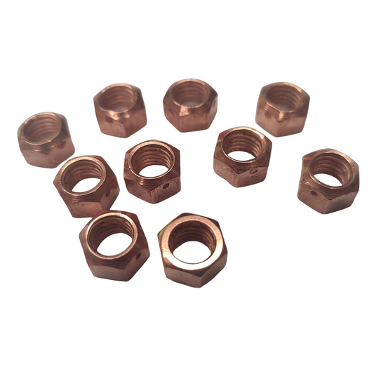 14er Kupfermutter ohne Bund M10x1,5 selbstsichernd Cu-Mutter Krümmer Auspuff