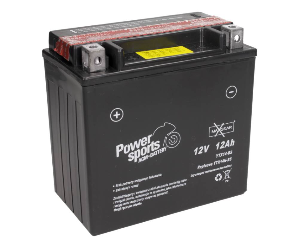 Maxgaer YTX14-BS Motorradbatterie Motorrad 200A 12Ah für Benelli Buell BMW