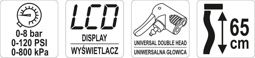 Luftpumpe Standpumpe 8 Bar LCD Manometer Fahrradpumpe Handluftpumpe Fahrrad Auto