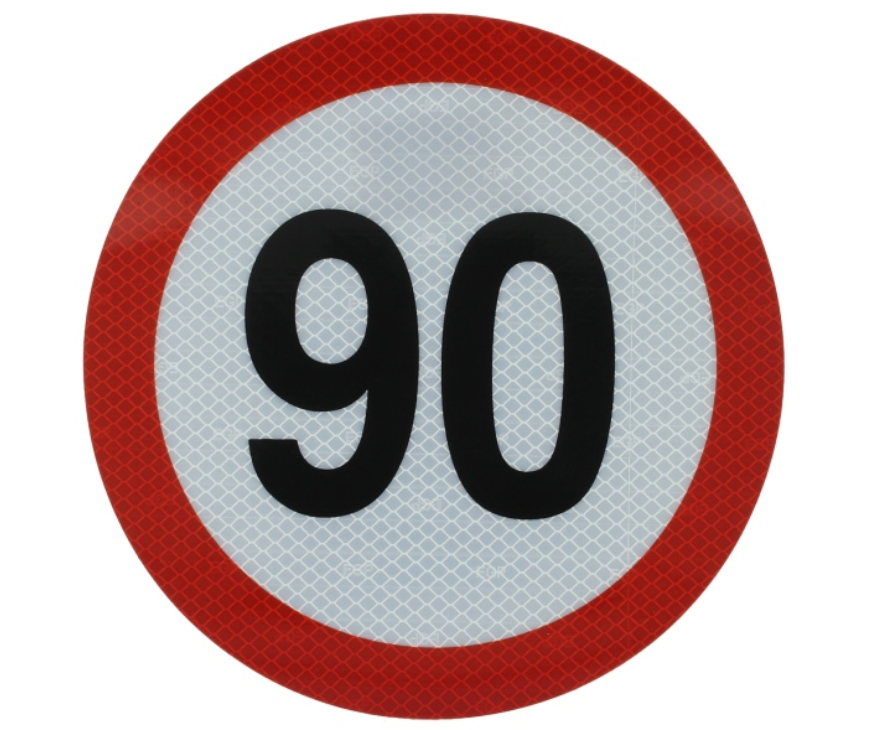 Hinweisschild 90 km/h Geschwindigkeit Aufkleber Warnschild Anhänger LKW
