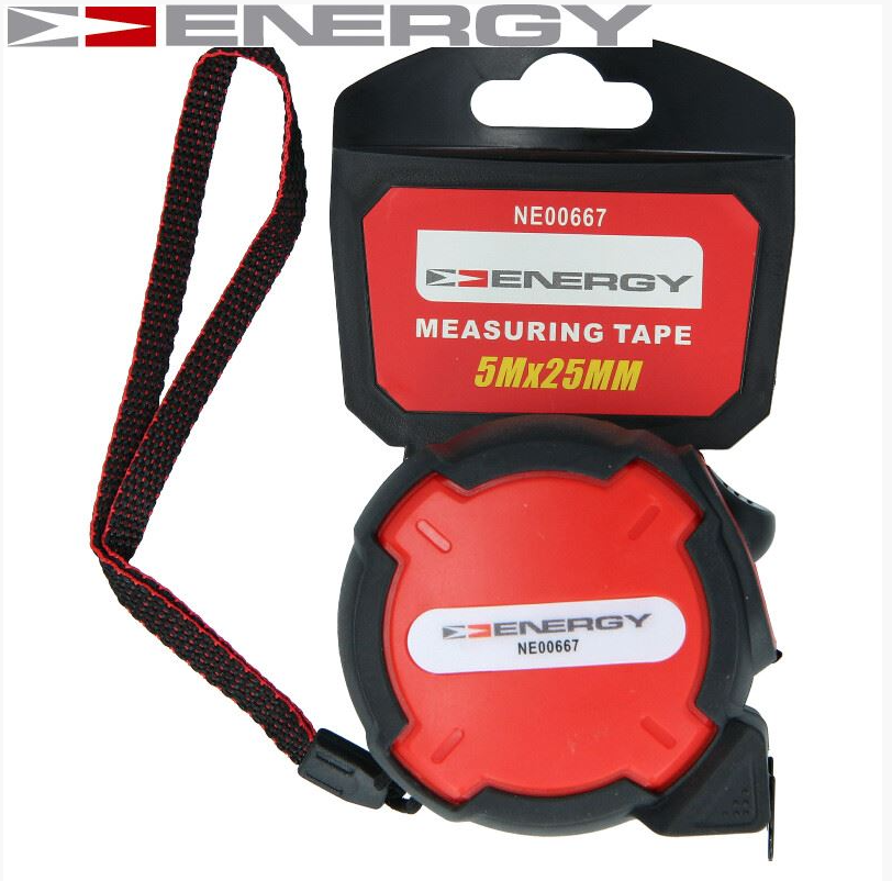 ENERGY Maßband 5m 25mm Bandmaß Taschenbandmaß Halterung Feststeller Rücklauf