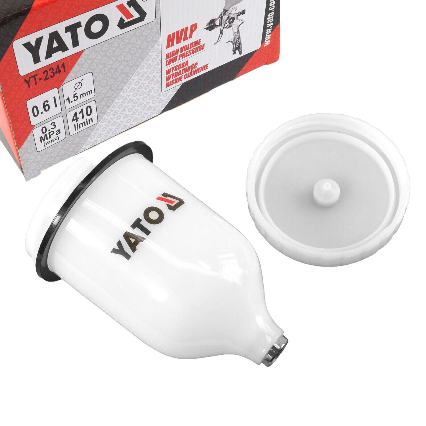 Druckluft Lackierpistole Spritzpistole Sprühpistole 600ml YATO YT-2341
