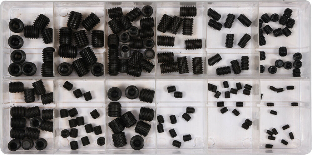 Yato YT-06777 Maden-Schrauben 160 teilig Gewindestifte Sortiment Set Sechskant - Flex-Autoteile