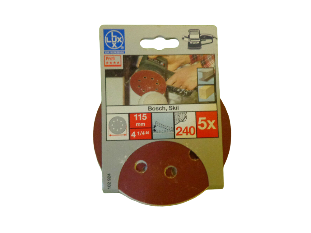 10 Stk Universal Klett Schleifpapier Exzenter 6fach Loch 150mm 120 Korn LUX - Flex-Autoteile