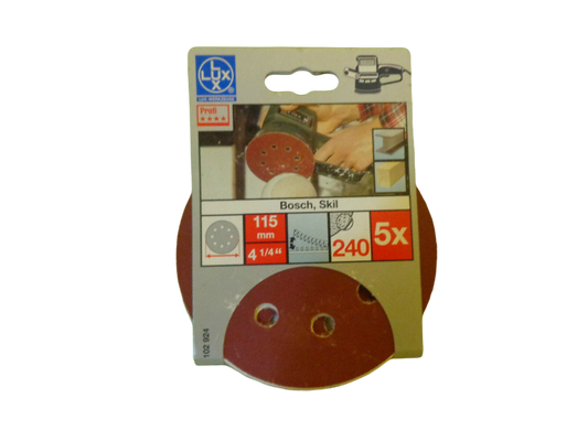 10 Stk Universal Klett Schleifpapier Exzenter 6fach Loch 150mm 120 Korn LUX - Flex-Autoteile