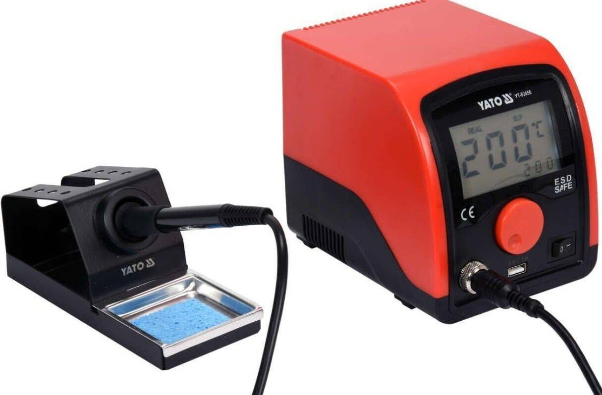 YATO YT-82456 Lötkolben Lötstation elektrisch Elektronik USB 200-480 °C 75W LCD