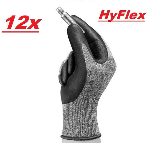 12x HyFlex 11-804 Arbeitshandschuh Gr L 9 Mechanikerhandschuh Schutzhandschuh