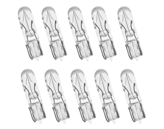 10x Glühlampe Glassockel Tachobeleuchtung Standlicht Soffitte W2x4,6d 12V 1,2W