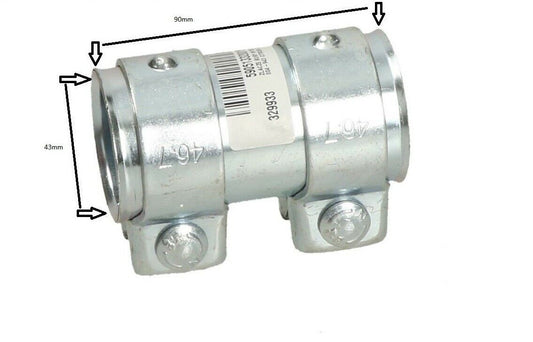 Exhaust clamp pipe clamp double clamp pipe connector 42/43x90mm for VW Ford