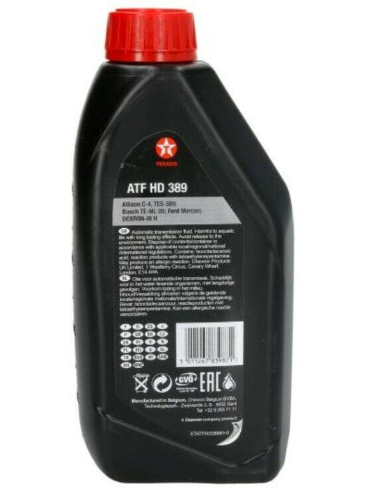 1L TEXACO ATF HD 389 Lenkgetriebeöl Hydrauliköl Rot Automatikgetriebeöl Ford