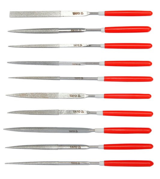 YATO YT-6144 Diamant Feilen Set 10 Teilig Schlüsselfeile Nadelfeile 140mm