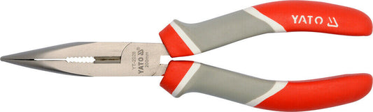 YATO YT-2028 Spitzzange Telefonzange Gebogen 200mm Elektriker Zange Ergo-Griff - Flex-Autoteile