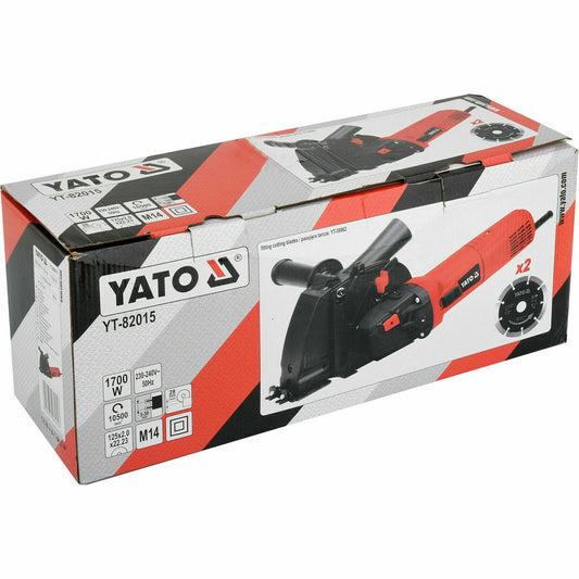 Yato YT-82015 Mauernutfräse 2 Diamantscheiben Wand-Schlitzfräse 1700W Betonfräse