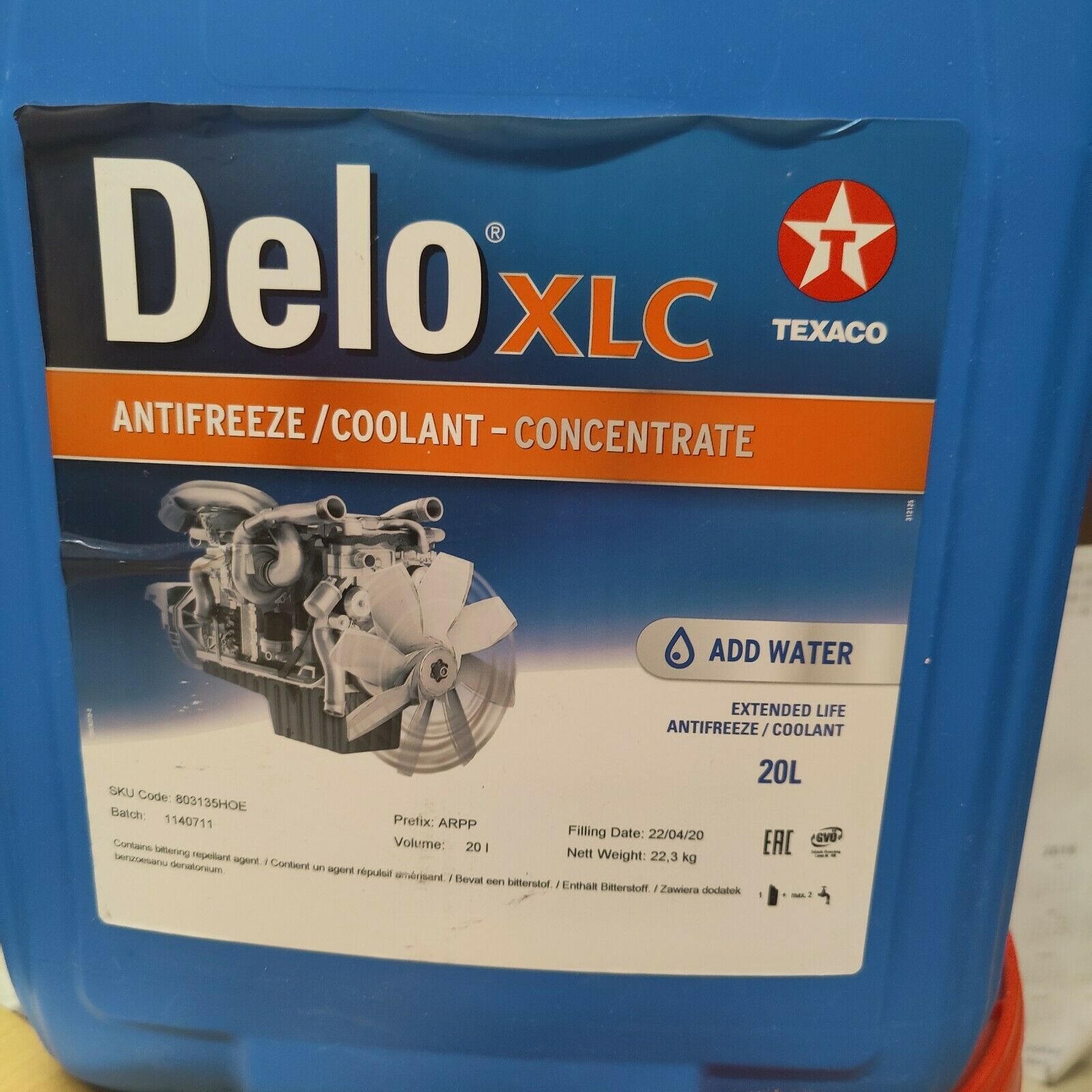 Texaco Delo XLC Kühlerfrostschutz Rot G12+ -40°C Kühlmittel Konzentrat  -80°C LKW - Flex-Autoteile
