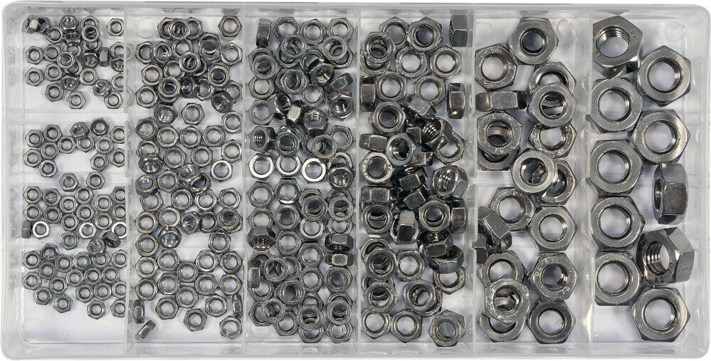 Yato YT-06773 Sechskant Muttern Set Sortierbox rostfrei 300 tlg Edelstahl M3-M10 - Flex-Autoteile
