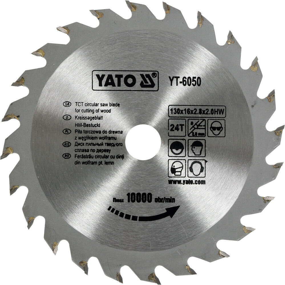 Yato YT-6050 Kreissägeblatt Holzsägeblatt 130 x 16 mm 24 Zähne Hartmetall