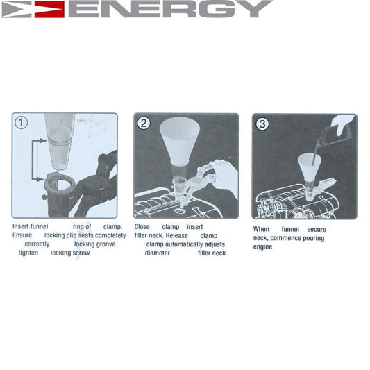 Energy NE00780 Oil filling funnel funnel with pliers workshop