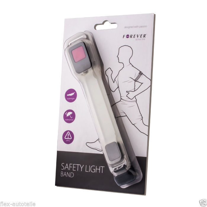 Lauflicht 2 LEDŽs Sicherheitslicht Band Wasserfest Leuchtarmband Running Band