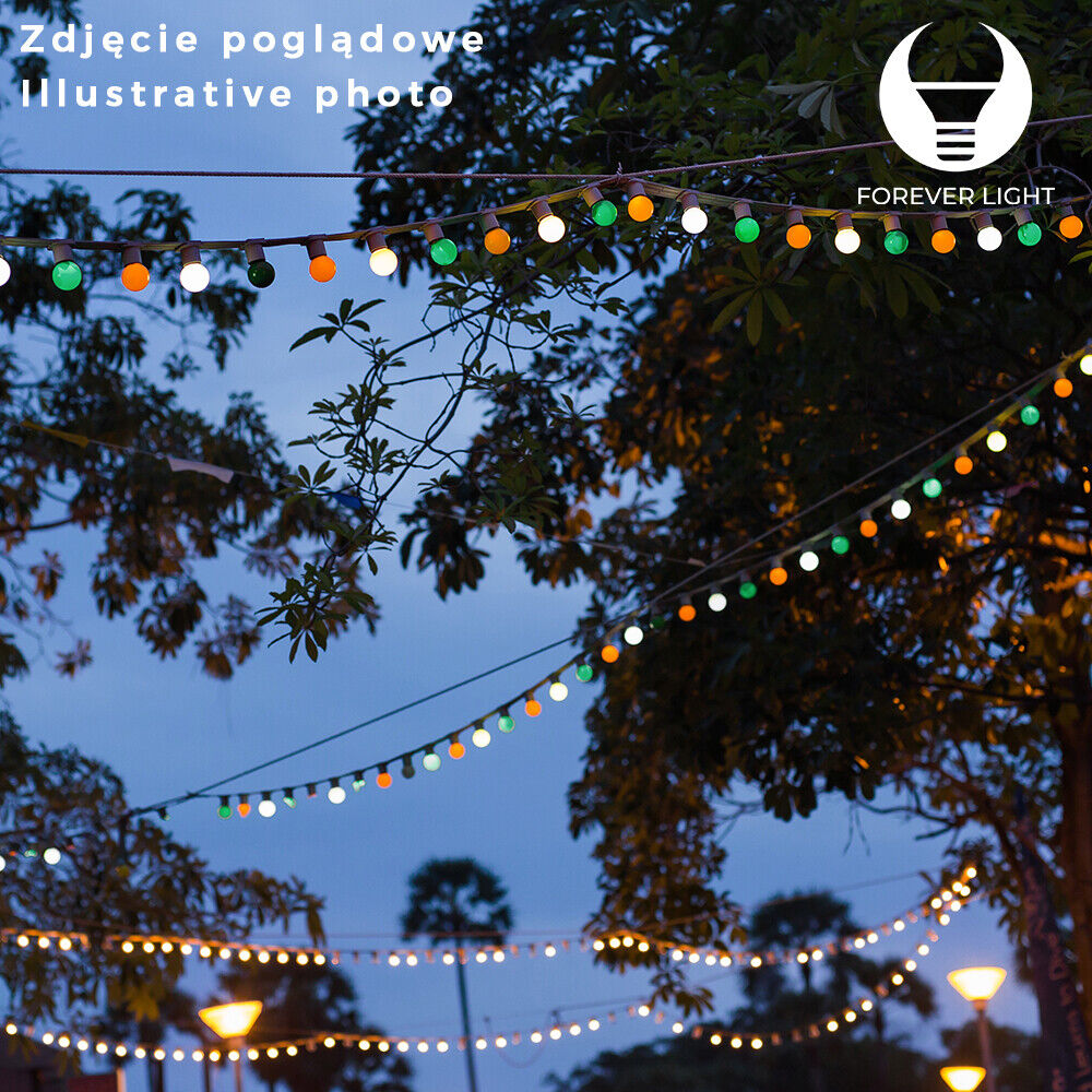 Lichterkette Girlande Garten Party Deko Fest Beleuchtung 12m 10x E27 Fassung