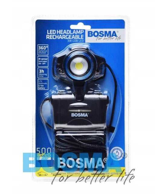 Bosma LED 500lm Akku Stirnlampe Outdoor Fahrrad Wandern Survival Licht Kopflampe