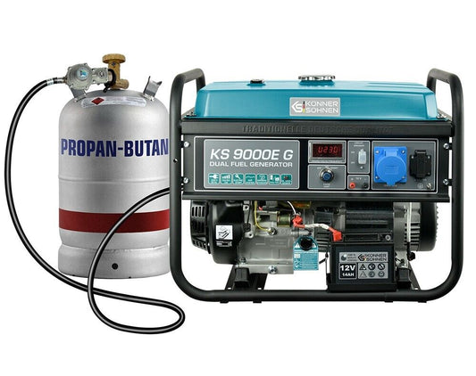 Notstromaggregat Dual LPG Gas Benzin 6,5KW Stromerzeuger Stromgenerator KS9000EG