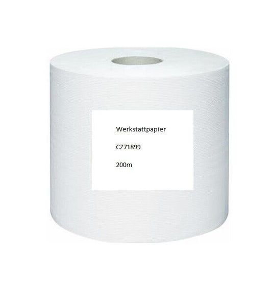 Putztuchrolle Weiß Putztuch 200m 24cm 1,6kg Blatt Putzpapier Werkstatt 2-lagig