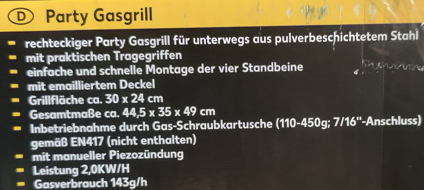 2in1 Camping Gasgrill 44,5 x 35 x 49 cm Campingkocher Tischgrill BBQ Grill Mobil