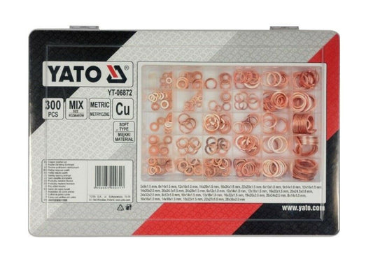 300 pcs Copper Washers Copper Rings Sealing Rings Assortment Copper Washers