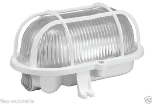 LED Feuchtraumlampe Wannenleuchte Gehäuse Weiß Glas Kunststoff max. 100W E27