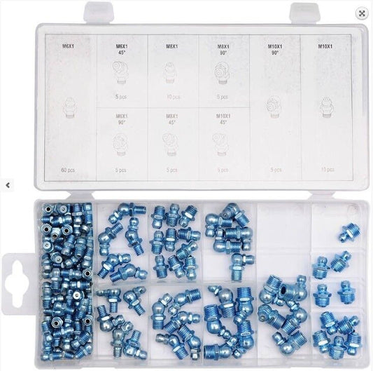 Yato Schmiernippel Fettnippel Fettpresse Kegelschmiernippel Sortiment 45° 90°