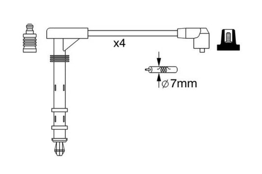 BOSCH 0986357261 ORIGINAL ZÜNDKABELSATZ SATZ ZÜNDKABEL Fiat 1.6 16V-1.8GT