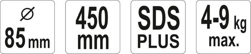 Yato YT-5492 SDS Plus Wendel mixer 450 x 85 spiral mixture stirrquirl 4-9kg