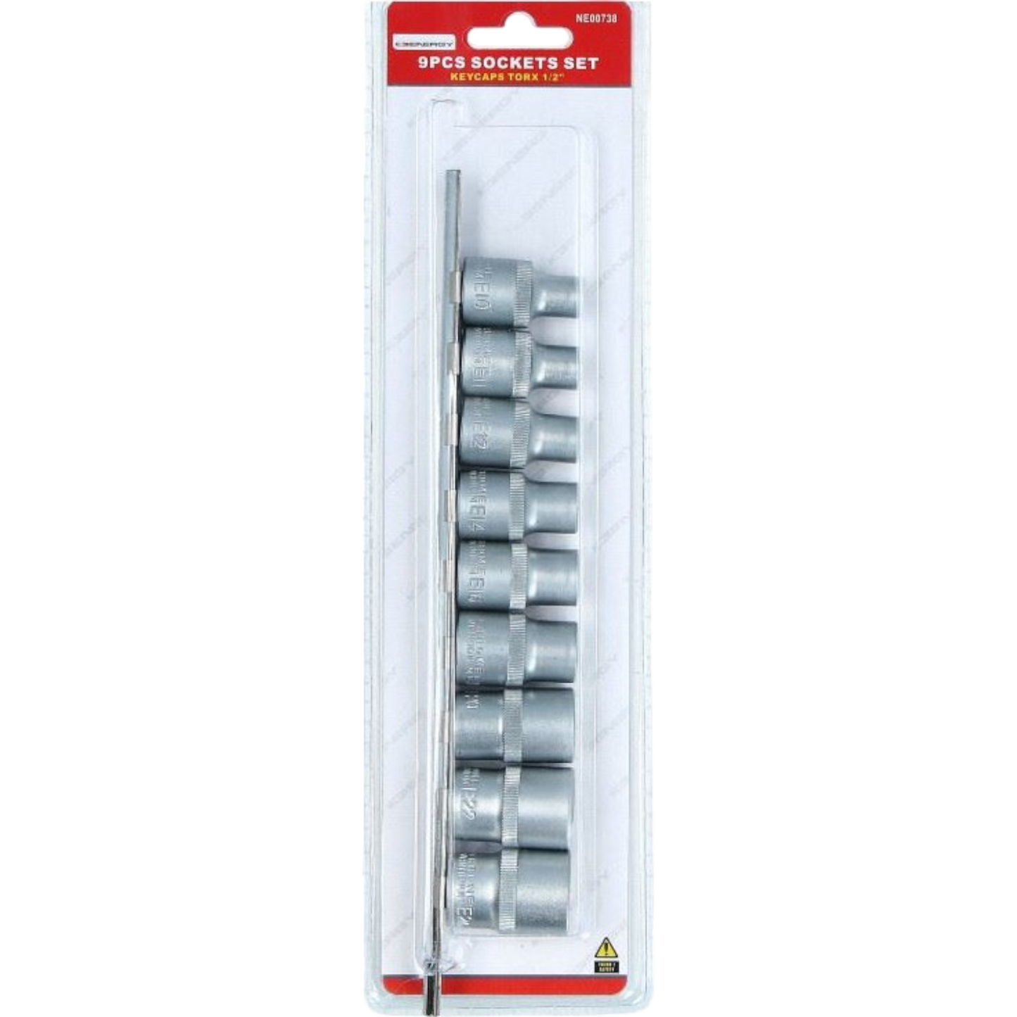 Torx-Steckschlüssel Satz Aussentorx 9tlg 1/2 E10 E11 E12 E14 E16 E18 E20 E22 E24