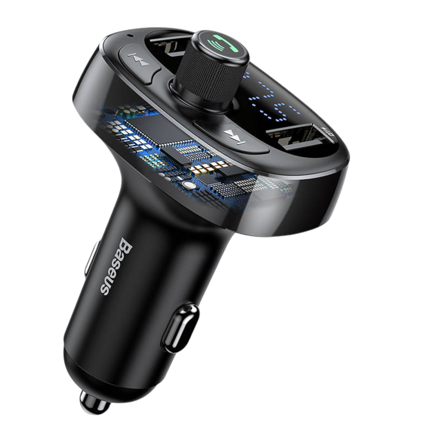 FM Transmitter Auto KFZ Radio Adapter 2x USB-A Anschlüsse Bluetooth 4.2 Schwarz