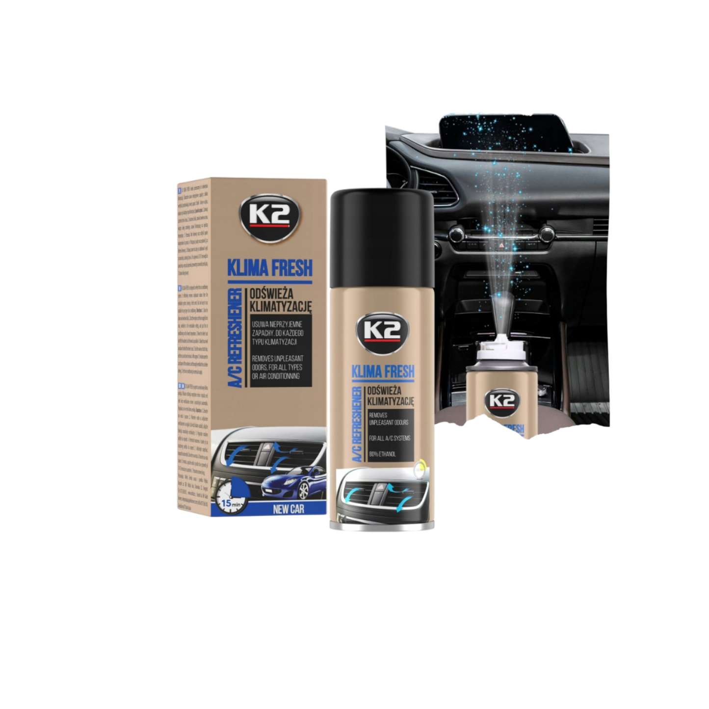 Klimaanlagenreiniger Klima Desinfektion Reiniger K2 Klima Fresh New Car Klima