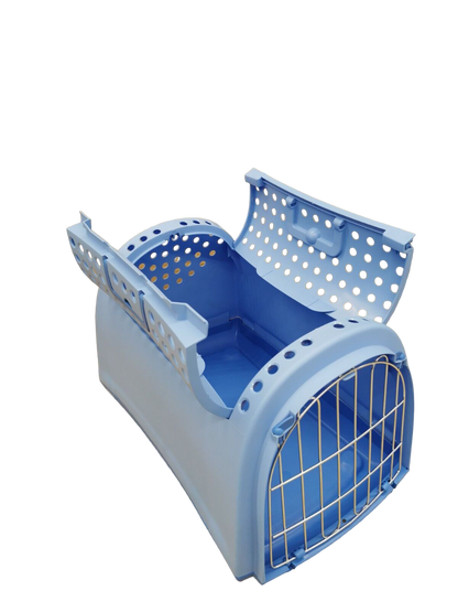 Transportbox Linus Cabrio Hunde Katzen Haustier bis 7 Kg Tierbox Reisebox Blau