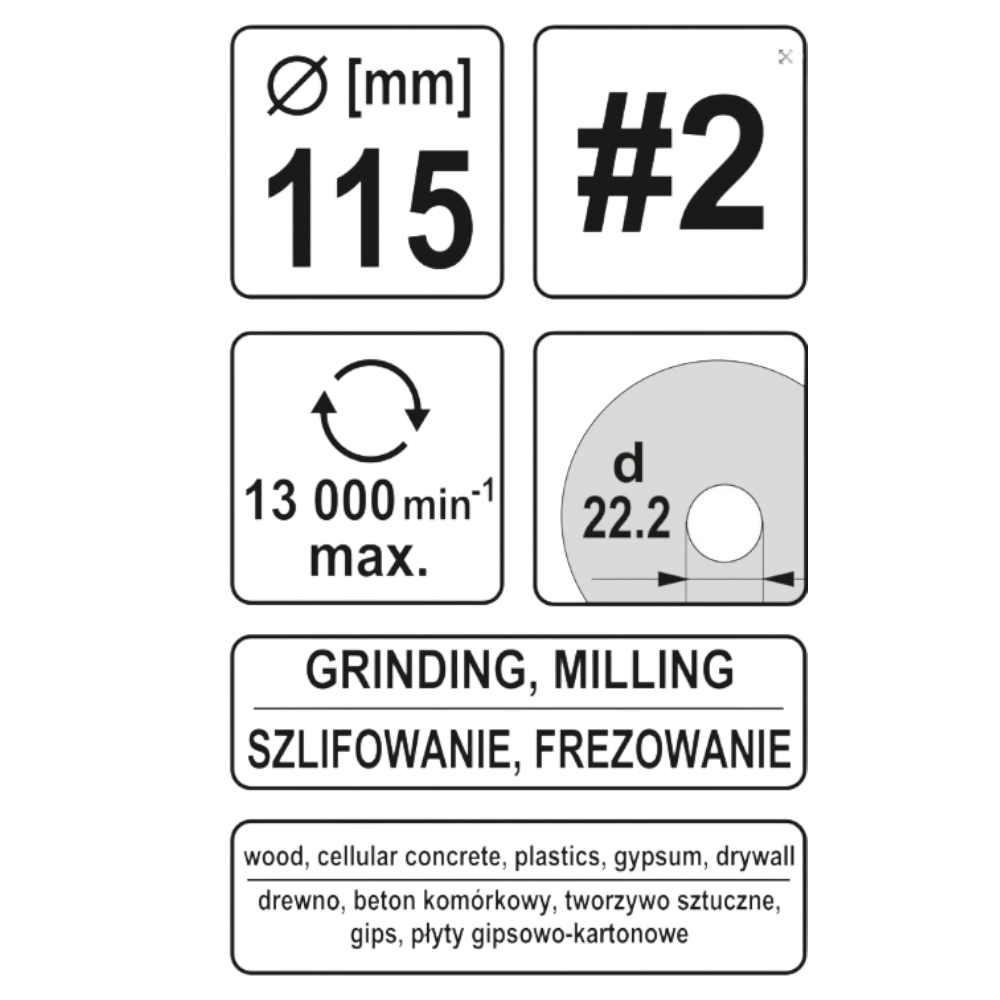Schleifscheibe Holzraspel 115x22,2mm Raspelscheibe 13000min1 Universalraspel #2