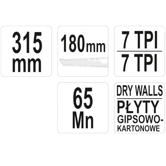 Gipskartonsäge Gipssäge 180mm Profi Säge Trockenbau Schlag Stichsäge Handsäge 7T