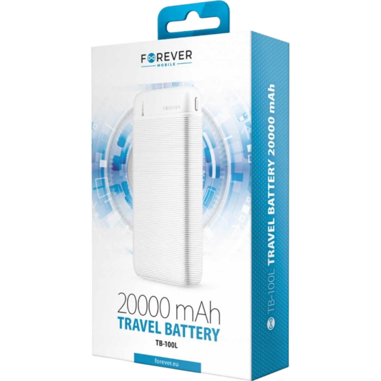 Powerbank Ladegerät 20000mAh 2x USB USB-C für alle Handys Weiß Li-Poly Akku