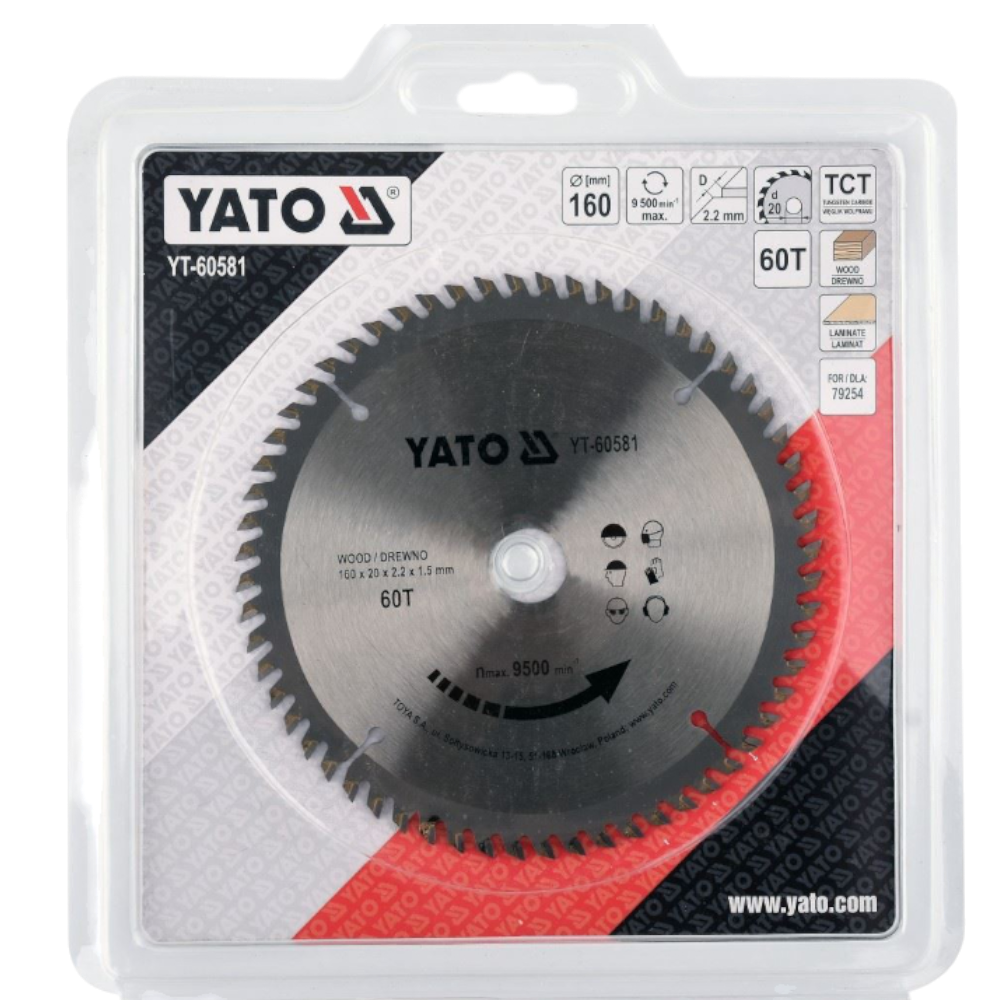 Kreissägeblatt Holzsäge 160x20x2,2x1,5mm 60T TCT Sägeblatt Scheibe 9500min1
