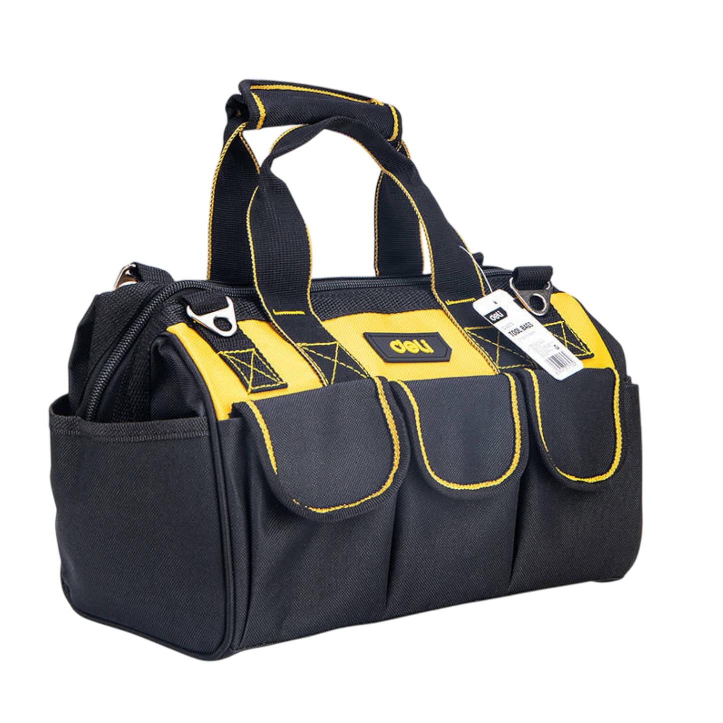 Werkzeugtasche Arbeitstasche Handwerk 31x17x22cm Schwarz Gelb Oxford Gewebe Deli