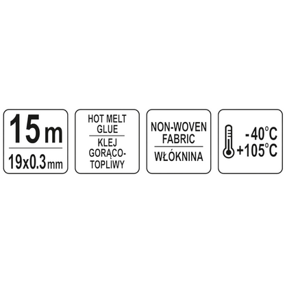 Kabelbaumband Gewebeband Textilband KFZ Baumwolle Isolierband Vlies 19 mm x 15m