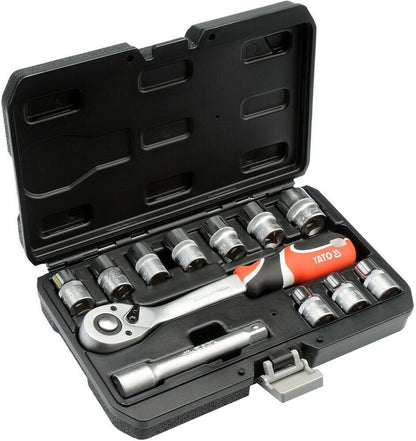 Yato YT-38671 Ratschenkasten 12tlg  1/2" Nusskasten Steckschlüssel Knarren Set