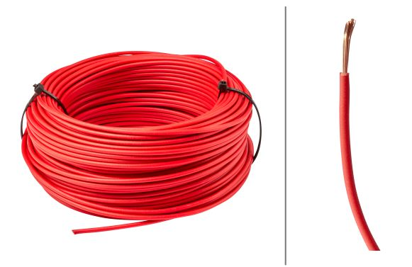 1m 1,5mm² Kabel Leitung Stromkabel Fahrzeugkabel Kupferkabel rot 12V 24V KFZ