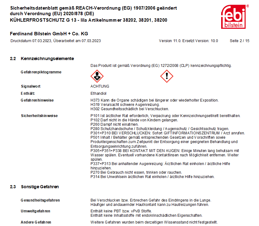 5L Febi G13 -52°C Kühlerfrostschutz Kühlerschutz Konzentrat Audi VW TL774J pink