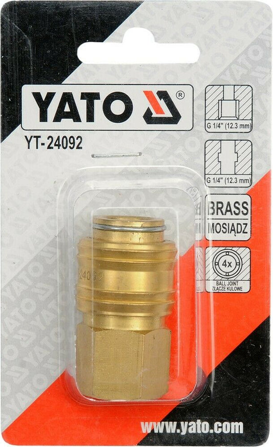 YATO compressed air Fast coupling brass fast lock 1/4 "Interior thread