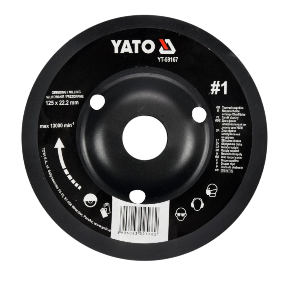 Schleifscheibe Holzraspel 125x22,2mm Raspelscheibe 13000min1 Universalraspel #1