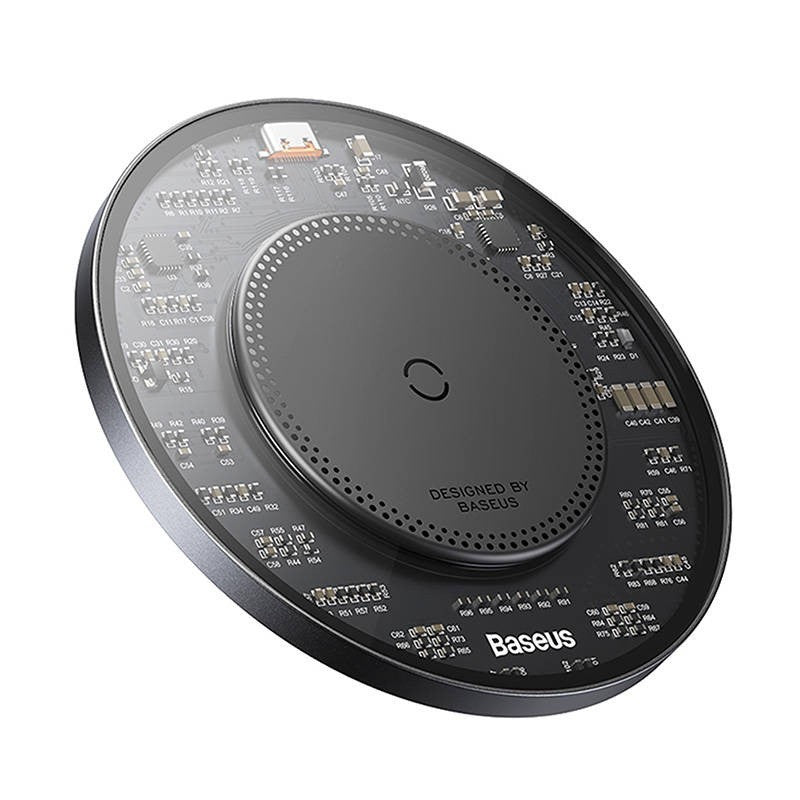 baseus Induktion Ladegerät Qi Kabellos Wireless Charger 15W Schwarz USB-C